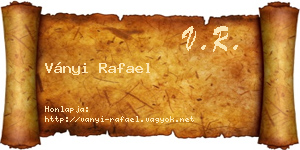 Ványi Rafael névjegykártya
